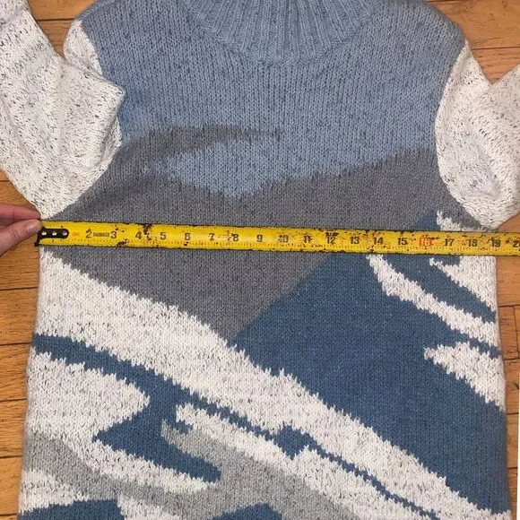 LL Bean SIGNATURE WOMENS Cozy Sweater Fair Isle Blue Mountains Medium - Picture 3 of 6